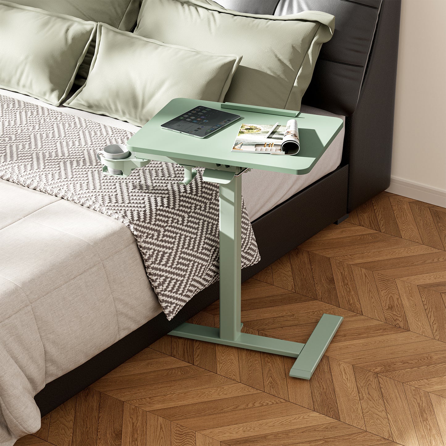 Bureau Hinomi Air réglable en hauteur, inclinable, pliable avec roues | Table pour ordinateur portable