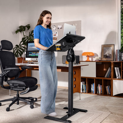 Bureau Hinomi Air réglable en hauteur, inclinable, pliable avec roues | Table pour ordinateur portable