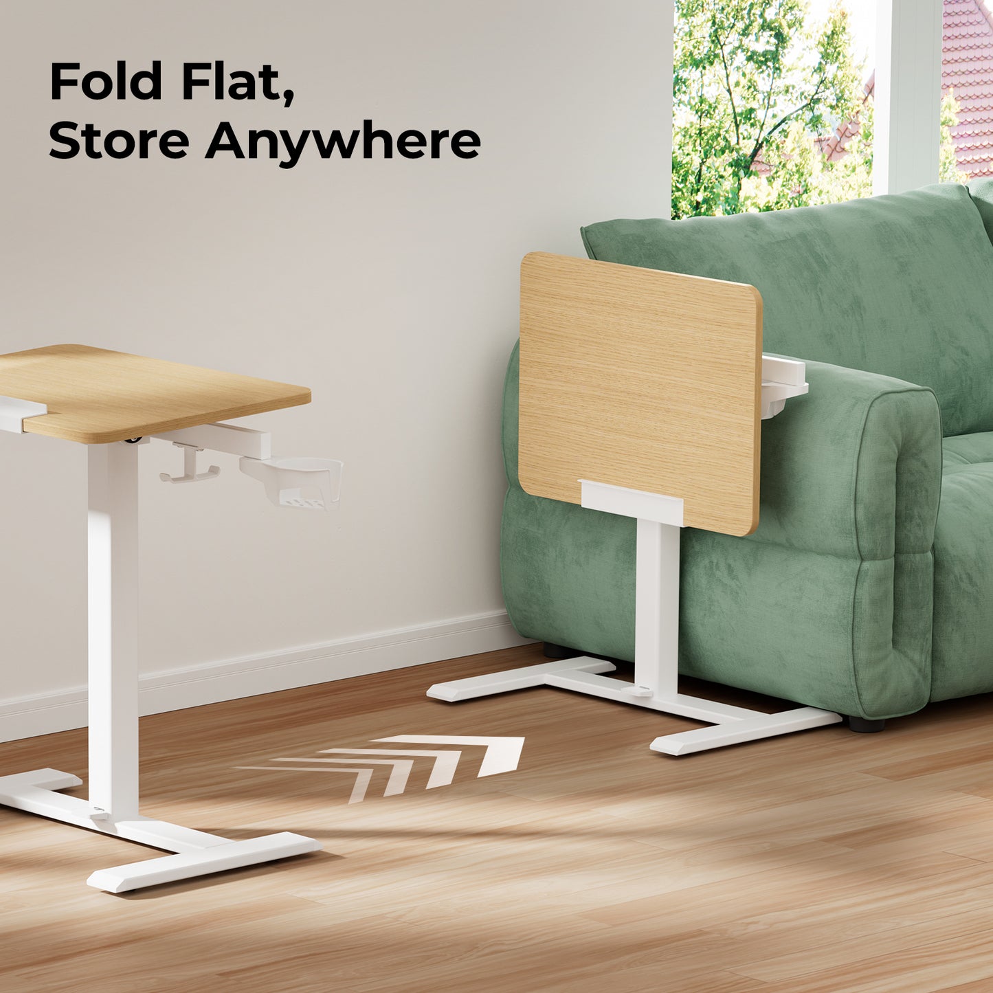 Bureau Hinomi Air réglable en hauteur, inclinable, pliable avec roues | Table pour ordinateur portable