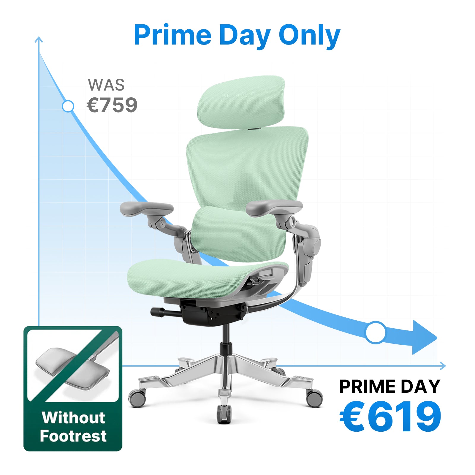 Hinomi H2 Pro Ergonomic Office Chair with Selectable Footrest