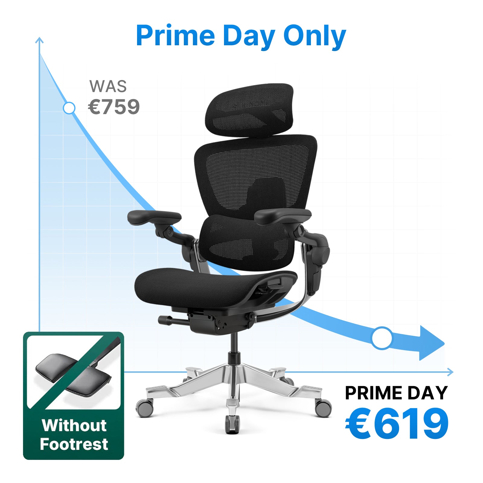 Hinomi H2 Pro Ergonomic Office Chair with Selectable Footrest