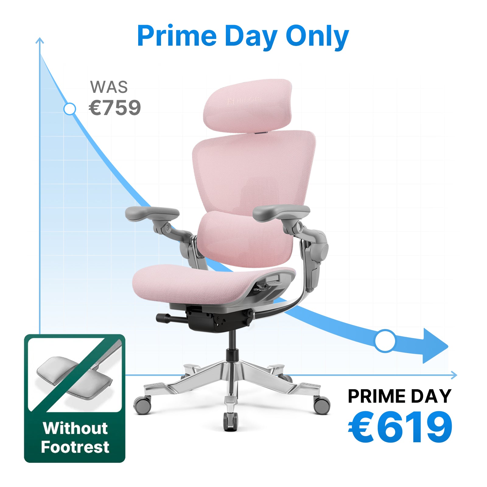 Hinomi H2 Pro Ergonomic Office Chair with Selectable Footrest