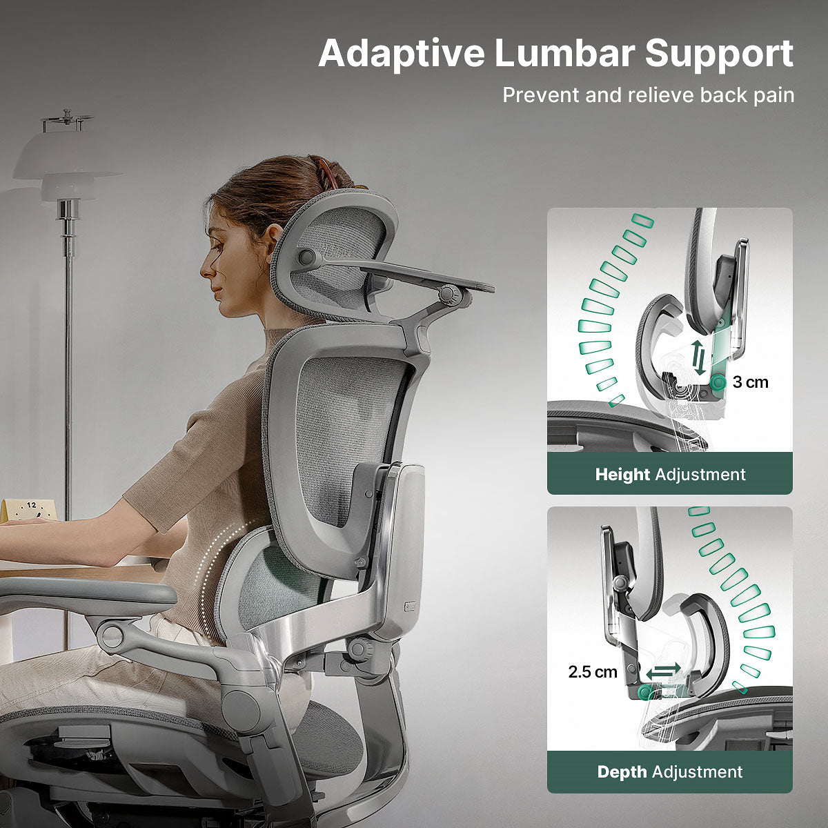 Ergonomiczne krzesło biurowe Hinomi H2 Pro z opcjonalnym podnóżkiem