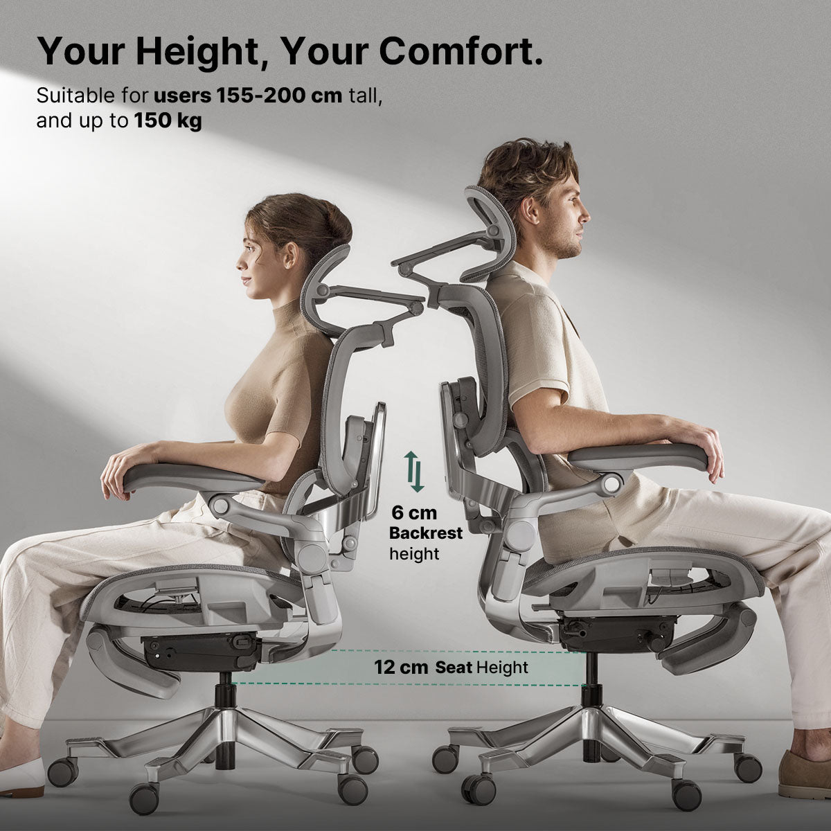 Sedia Ergonomica per Ufficio a Casa Hinomi H2 Pro – Supporto Lombare Regolabile, Poggiapiedi Opzionale