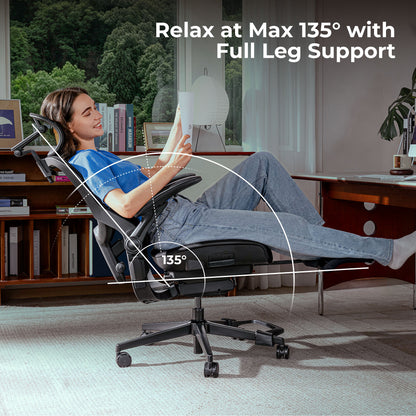 Hinomi Q2 Pro Ergonomic Office Chair with Free Footrest
