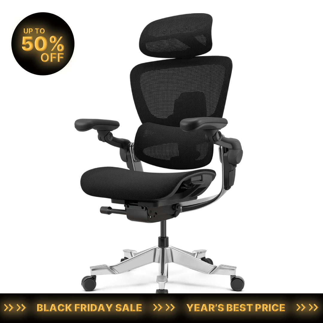 Cadeira de Escritório em Casa Ergonómica Hinomi H2 Pro – Suporte Lombar Ajustável, Apoio para os Pés Opcional