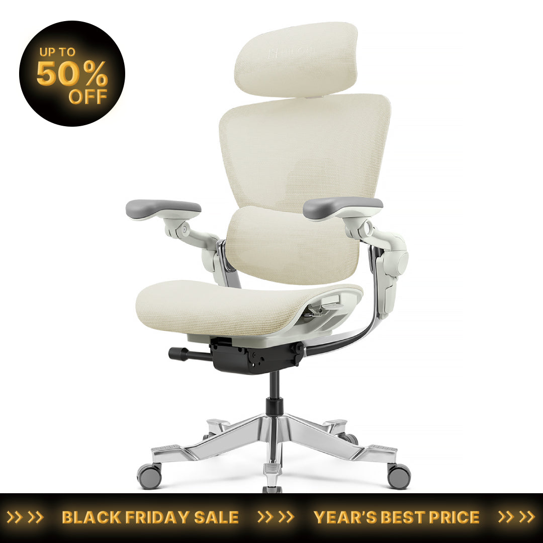 Cadeira de Escritório em Casa Ergonómica Hinomi H2 Pro – Suporte Lombar Ajustável, Apoio para os Pés Opcional