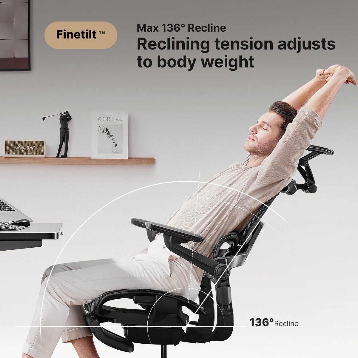 Hinomi H1 Pro Ergonomic Office Chair with Footrest Black S (for users 155 170 cm tall)