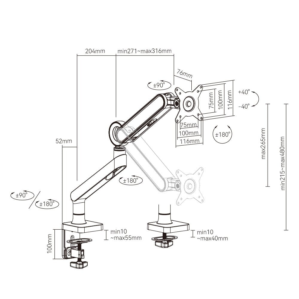 Bras de moniteur LuxMotion Designer