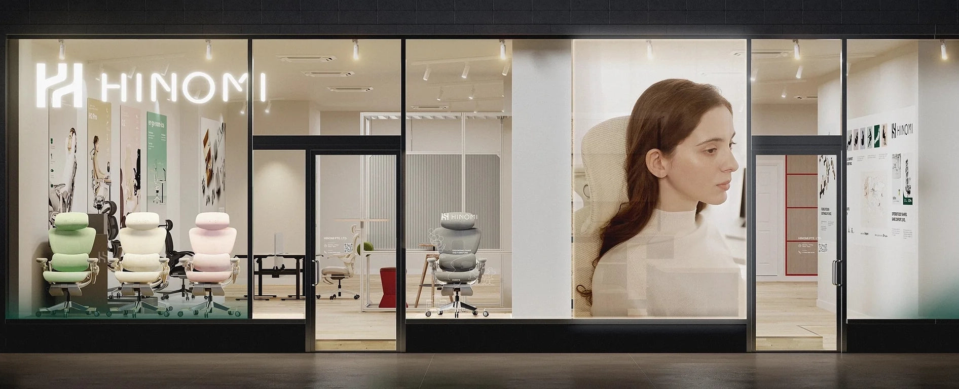 Ladenfront des Hinomi Showrooms in New York